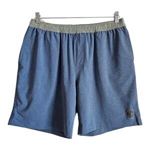 CHUBBIES Men's L Deep Dive Gym Shorts Blue Green Elastic Waist 7" Quick Dry 32 W